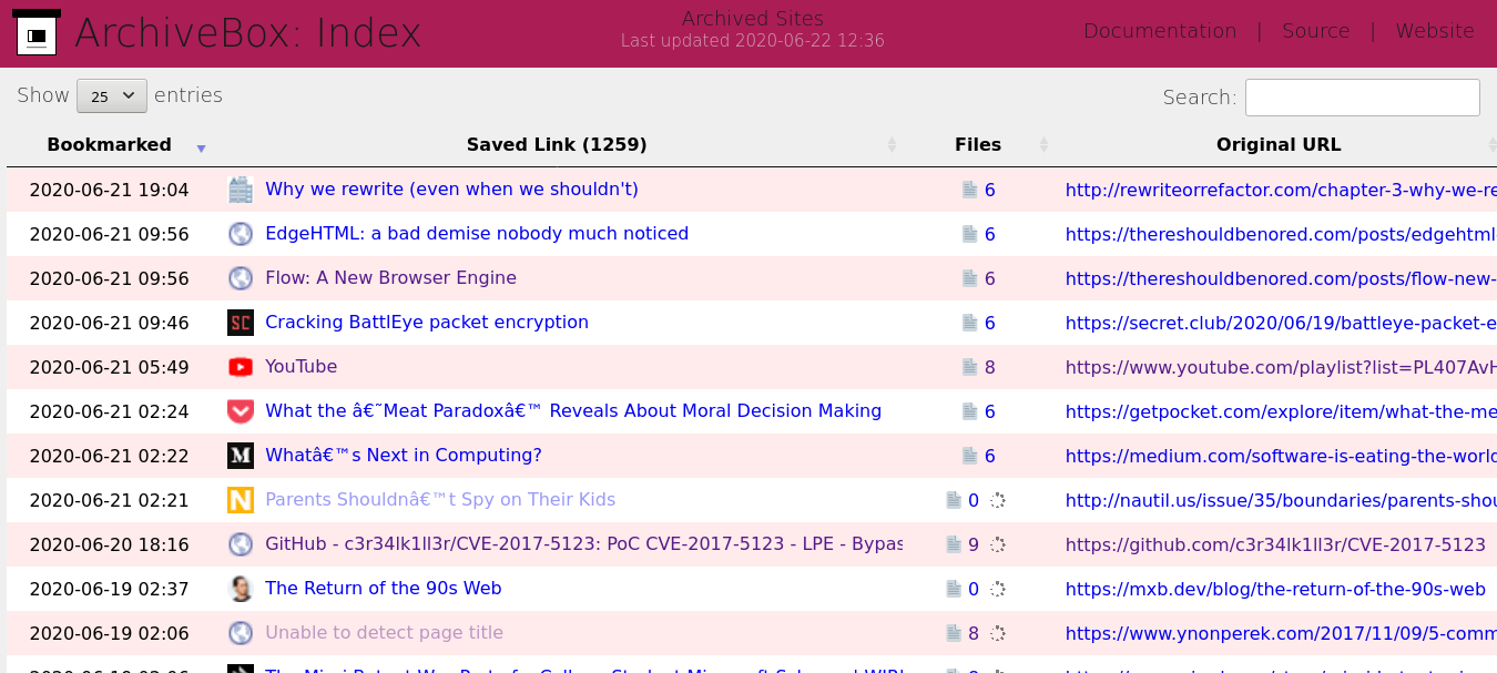 This one is the menu where you can see all the pages you have saved.