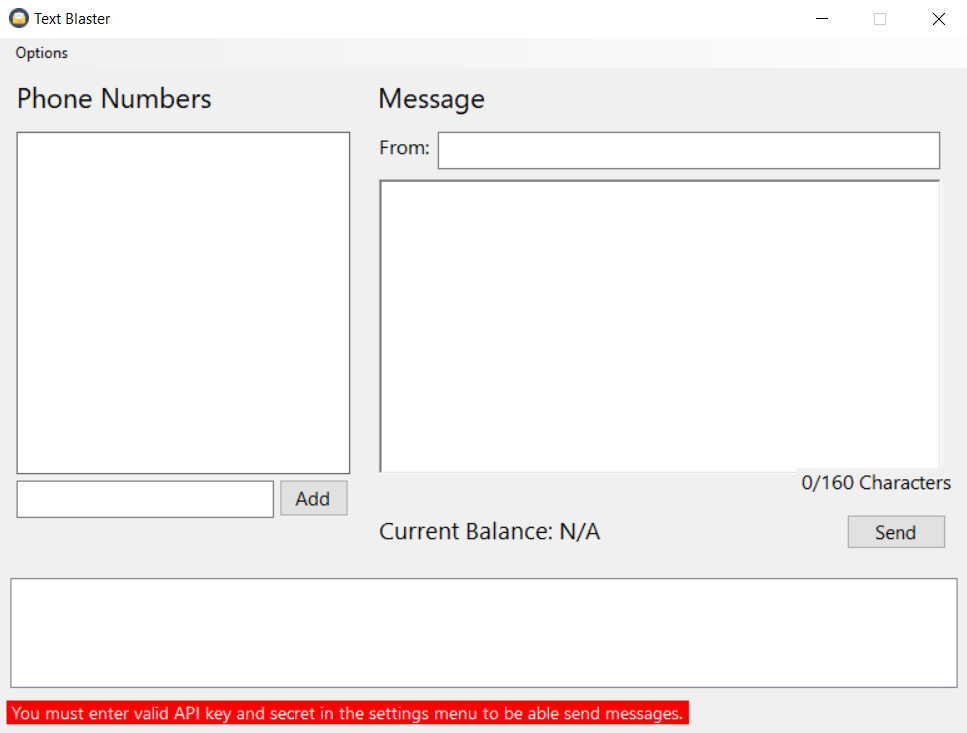 A simple text blaster application I created that uses Vonage API to send SMS messages. 